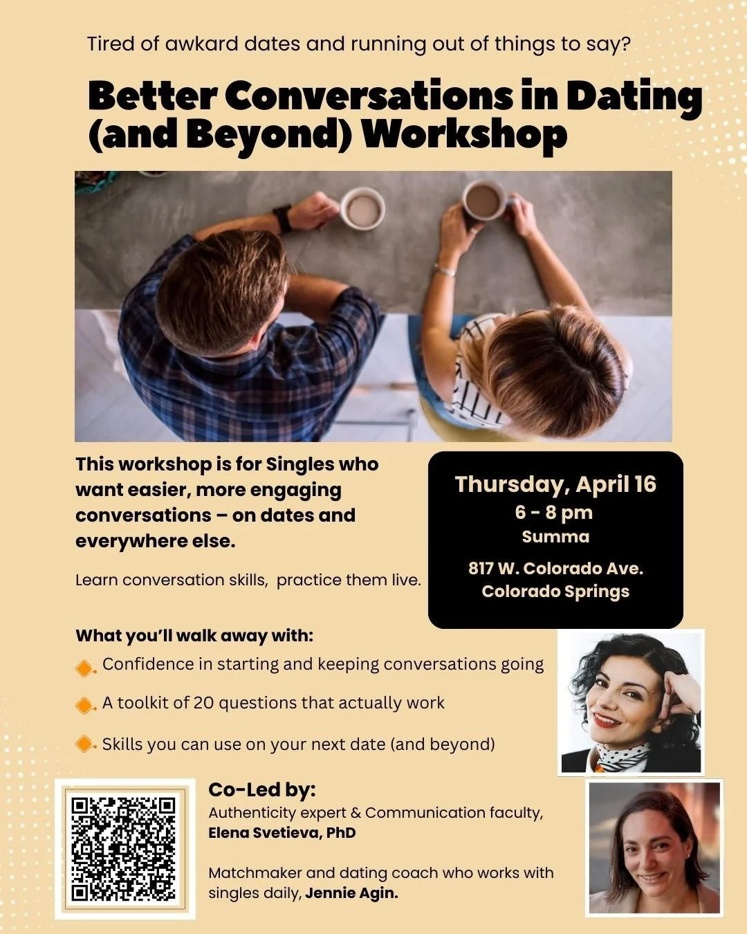 April 16th Better Conversations in Dating (And Beyond) Workshop (At Summa)