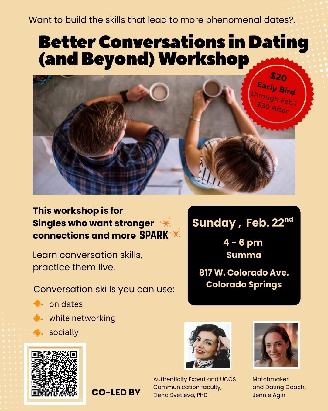 Feb. 22nd Better Conversations in Dating (And Beyond) Workshop (At Summa)