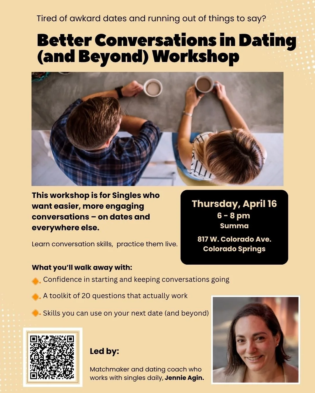 April 16th Better Conversations in Dating (And Beyond) Workshop (At Summa)