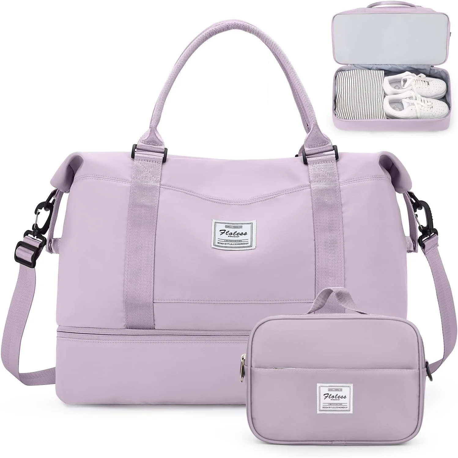 Purple weekender travel bag