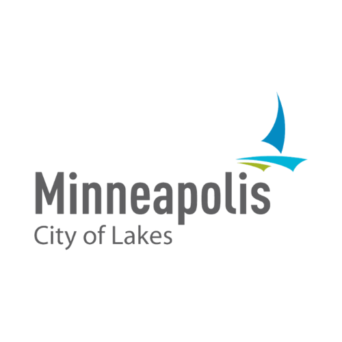 Minneapolis City of Lakes logo with a stylized sailboat in blue and green.