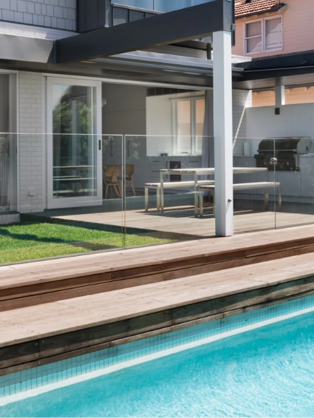 Every part of this home in conversation with the next. That&rsquo;s what the right glazing does &mdash;> it doesn&rsquo;t divide a space, it draws it together.

Frameless glass pool fencing that disappears into the garden.

Sliding doors that eras