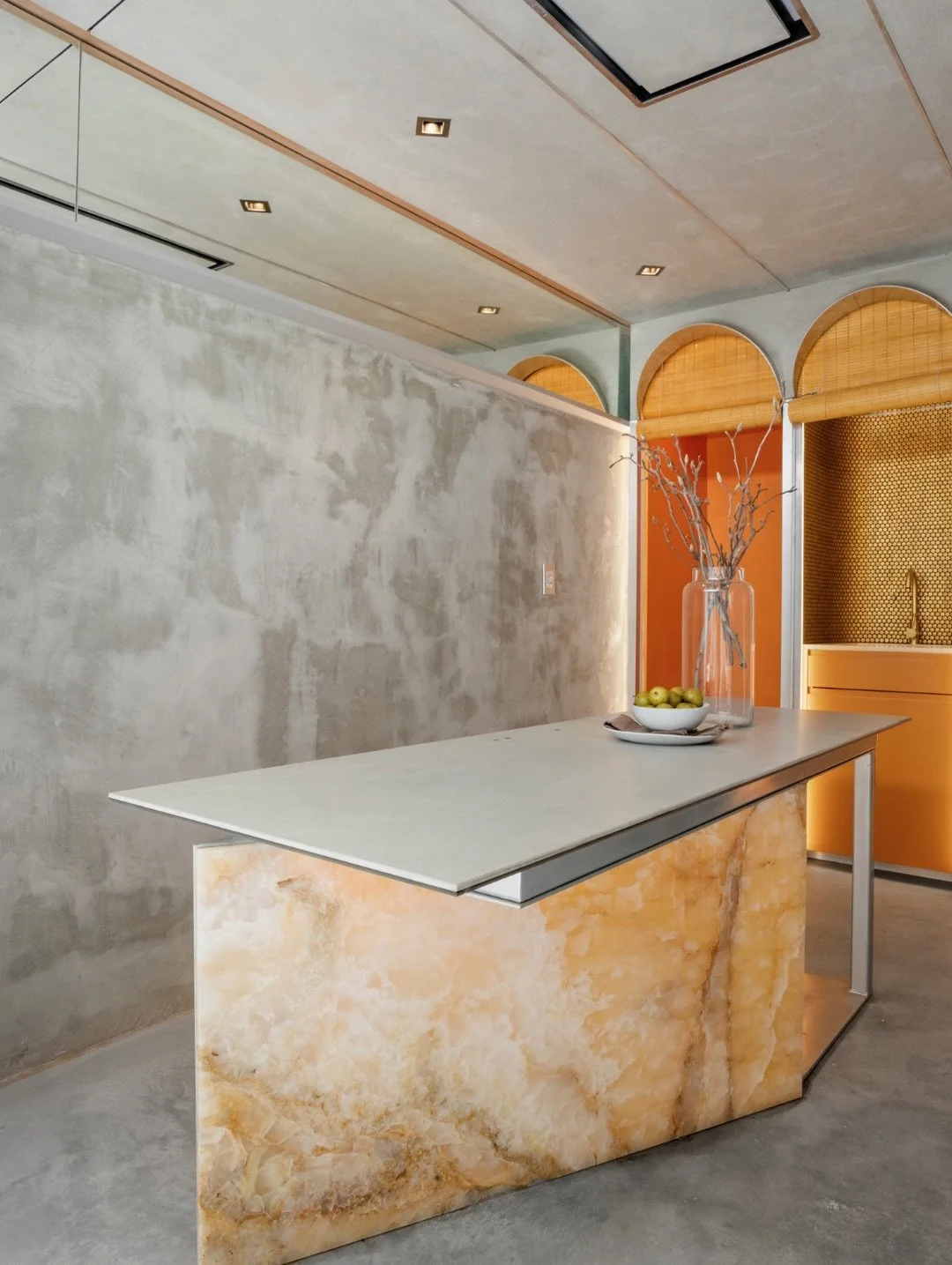 This Chippendale project is one of the most architecturally ambitious spaces we have worked on.

Custom mirror panels that turn a hallway into something infinite.

Floor-to-ceiling mirror walls that dissolve the boundary between inside and outside.

