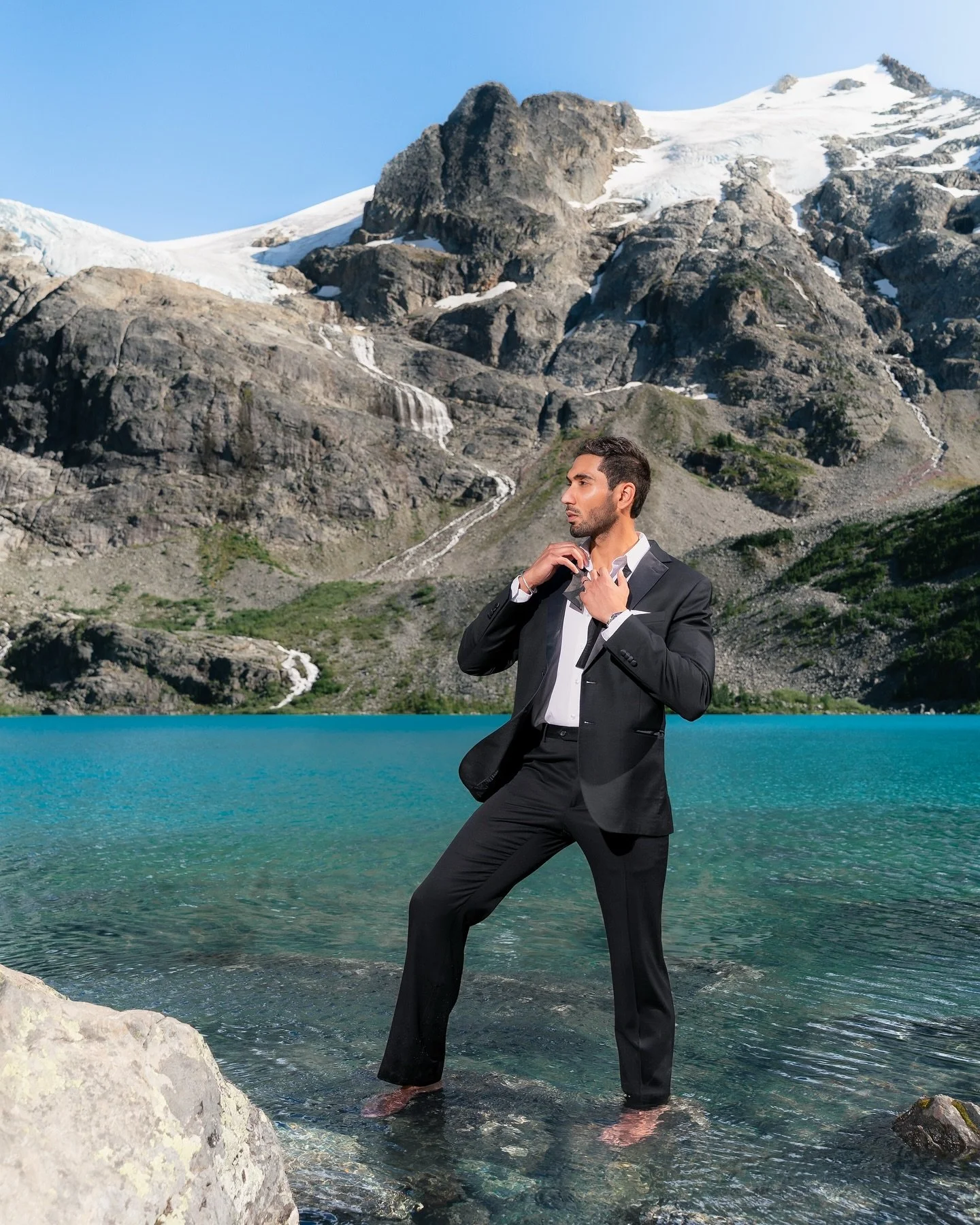 Some vows are written in words, others in moments like this 💫

Elopement location: Upper Joffre Lake, BC 🩵

Groom: @namanarora20 
Photographer: @patriciaphotocom 

Vancouver photography - Wedding photography Vancouver - Elopement British Columbia -