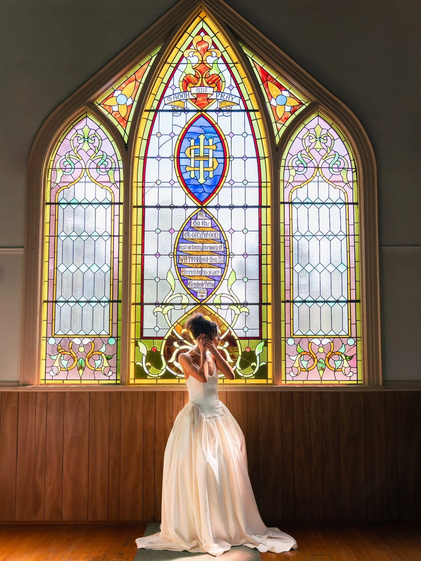 In this sacred place, the light told her story 💒💫🕊️

Concept/Art Director: @caramia
Host: @arc_evolution workshops
Gown: @bisou_bridal / NINA by @daniellefrankelstudio
Floral Designer: @angelicafloraldesigns
Model: @oliviaryanstern @strangeragency