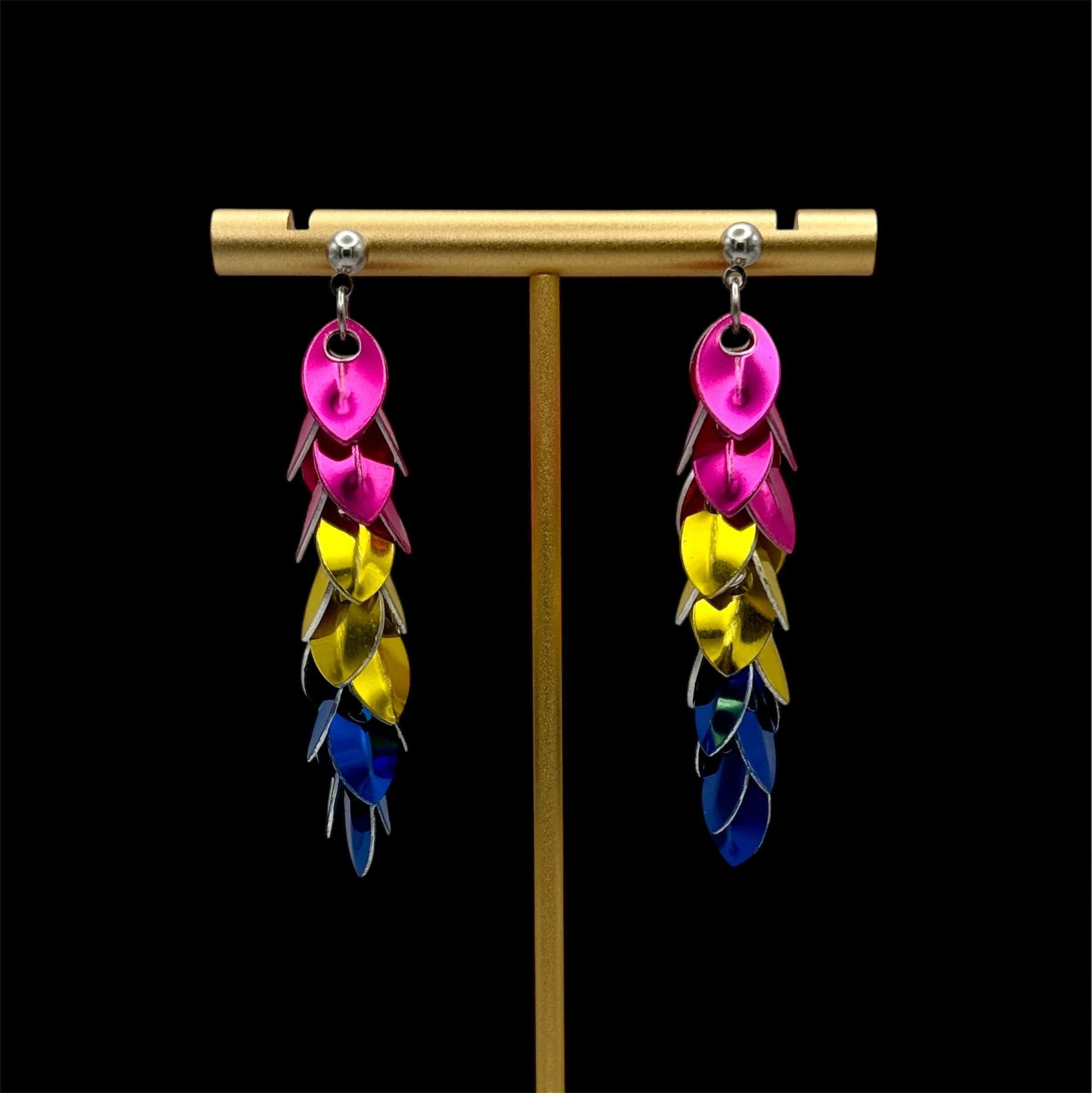 Pansexual Flag - Scale Maile Earrings