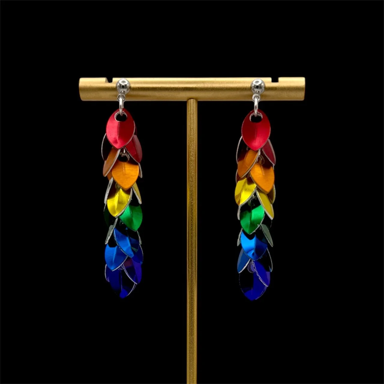 Rainbow Flag - Scale Maile Earrings