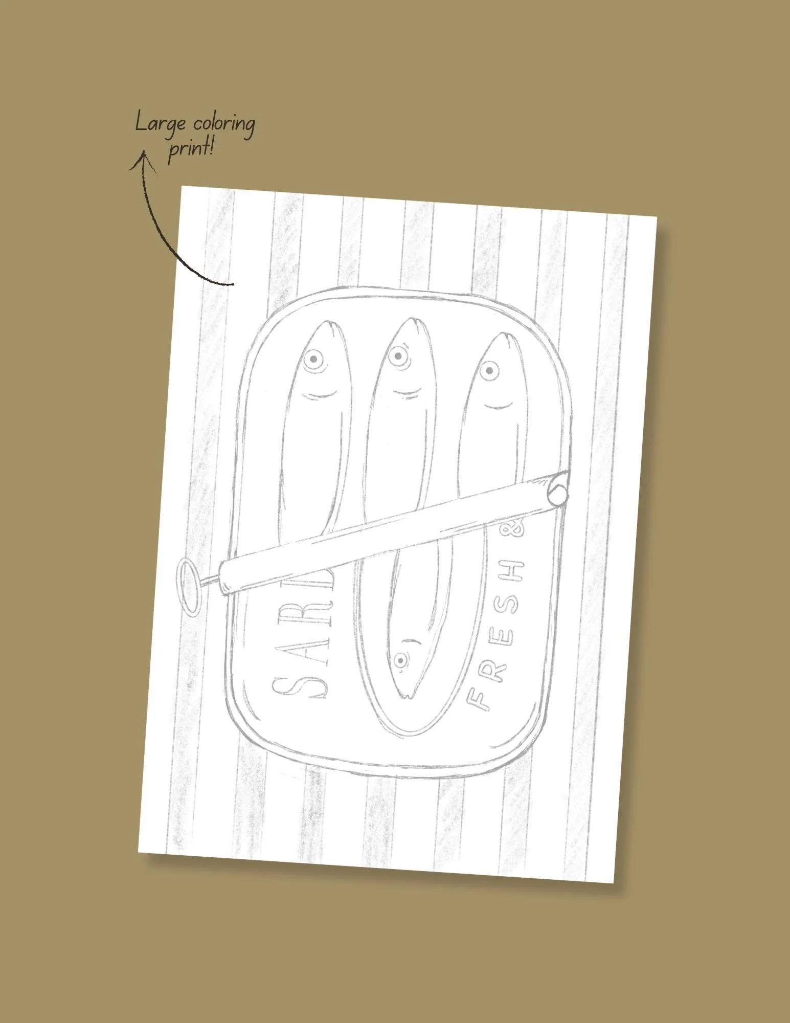 Fresh & Fishy Coloring Print (Large)