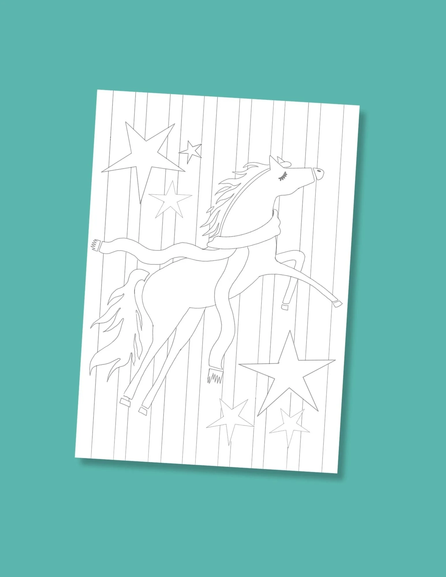 Goodnight Horse Coloring Print