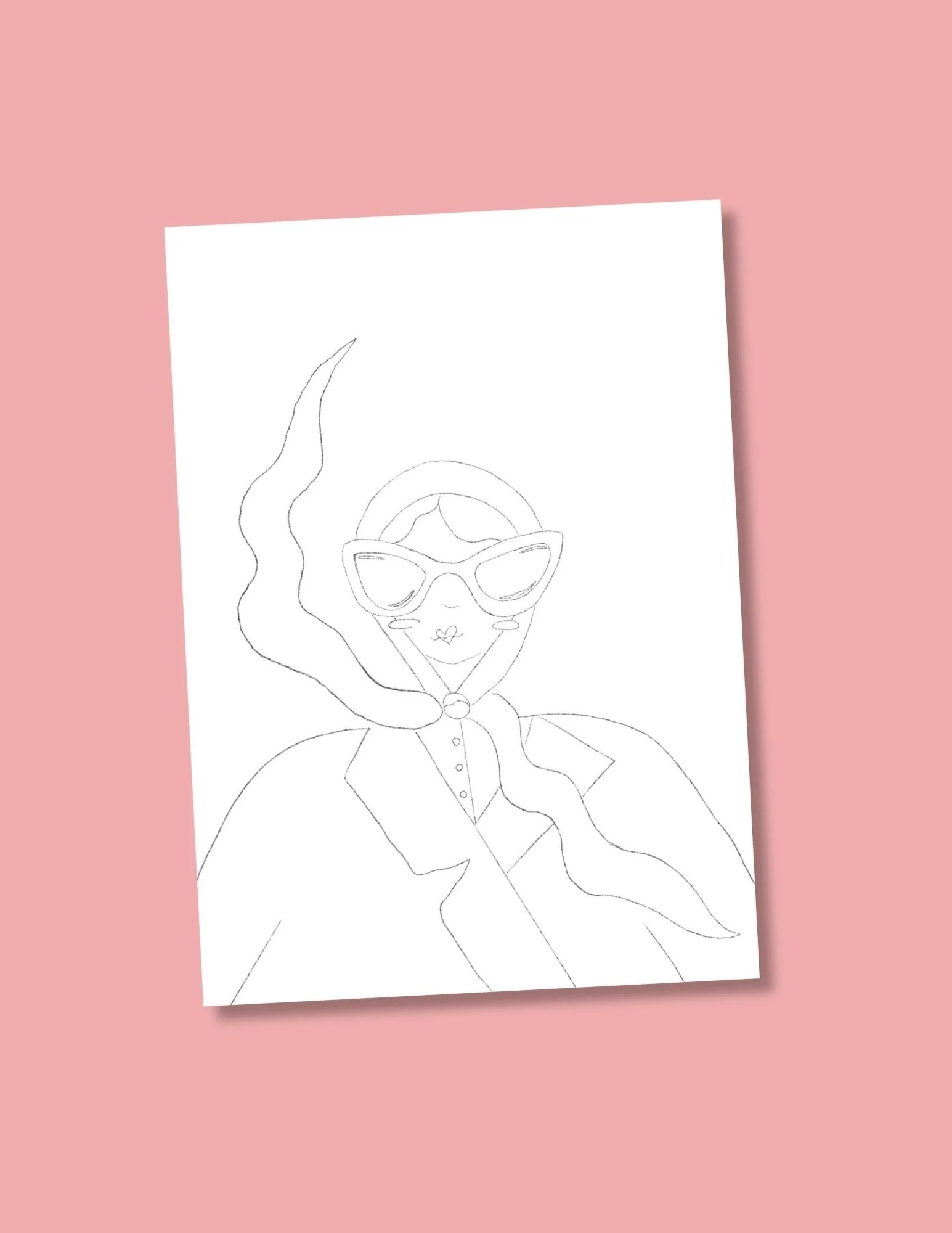 Miss. Bisou Bisou Coloring Print