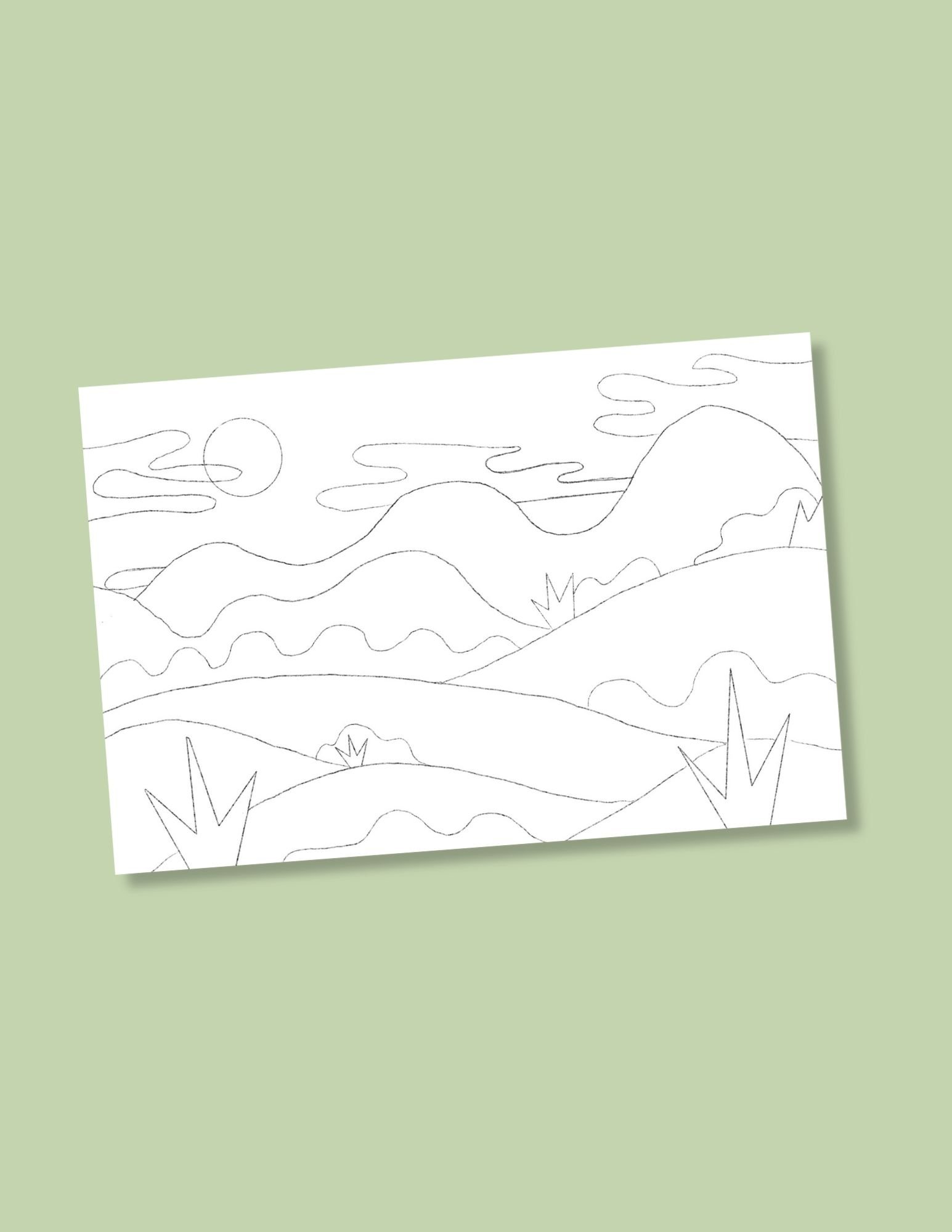 Squiggle Desert Coloring Print