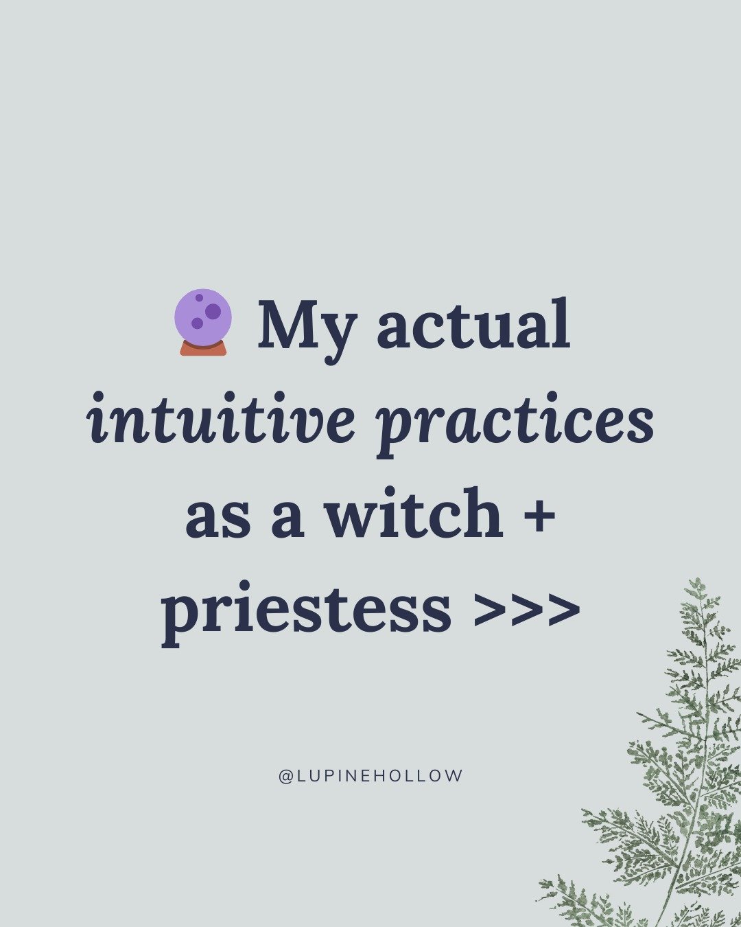 This is what intuition looks like in my real life. 

It's lived, felt, embodied, and practiced.

Sure, I'm psychic. (So are you.)

But having psychic gifts and trusting your intuition are NOT the same thing. 

Just like witchcraft, self-trust is a pr