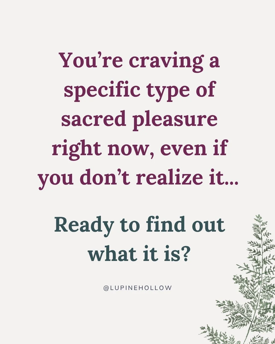 Free quiz - What sacred pleasure practice are you secretly craving? ❤️&zwj;🔥

Sacred pleasure takes on many forms...

Yes, it can look like s*x magic and working with Venus. 

It can also look like enjoying a delicious piece of fruit and savoring ev