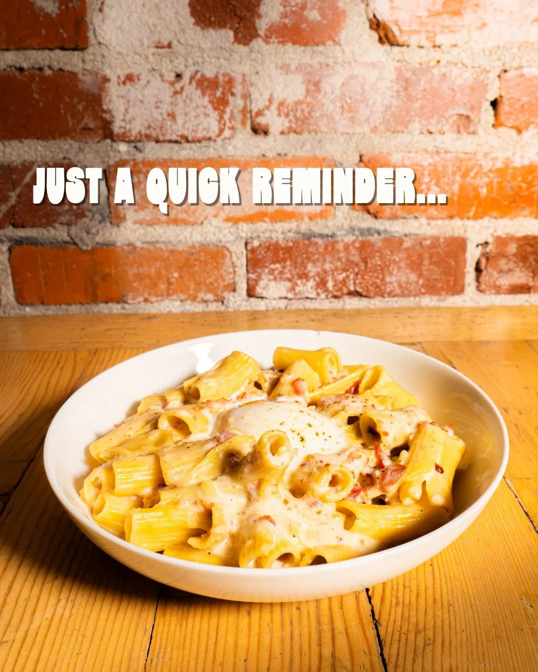 Half way through syllabus week. Get your $10 pasta all day. Today only! 🍝