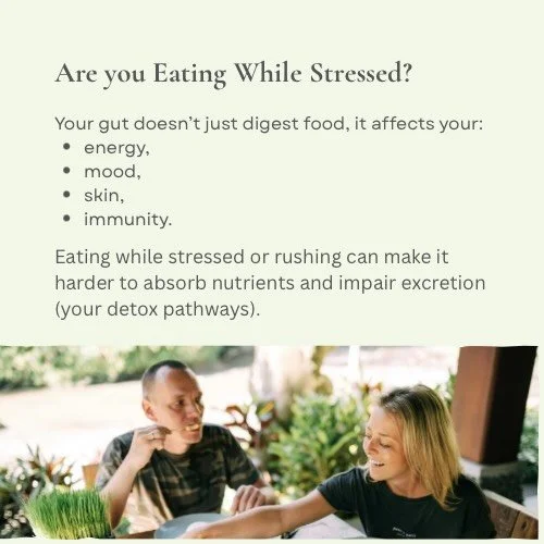 Ever notice how digestion feels &ldquo;off&rdquo; when you&rsquo;re rushed, tense, or eating on the run?

When the nervous system is in stress mode, digestion is deprioritised. That means poorer breakdown of food, reduced nutrient absorption, sluggis