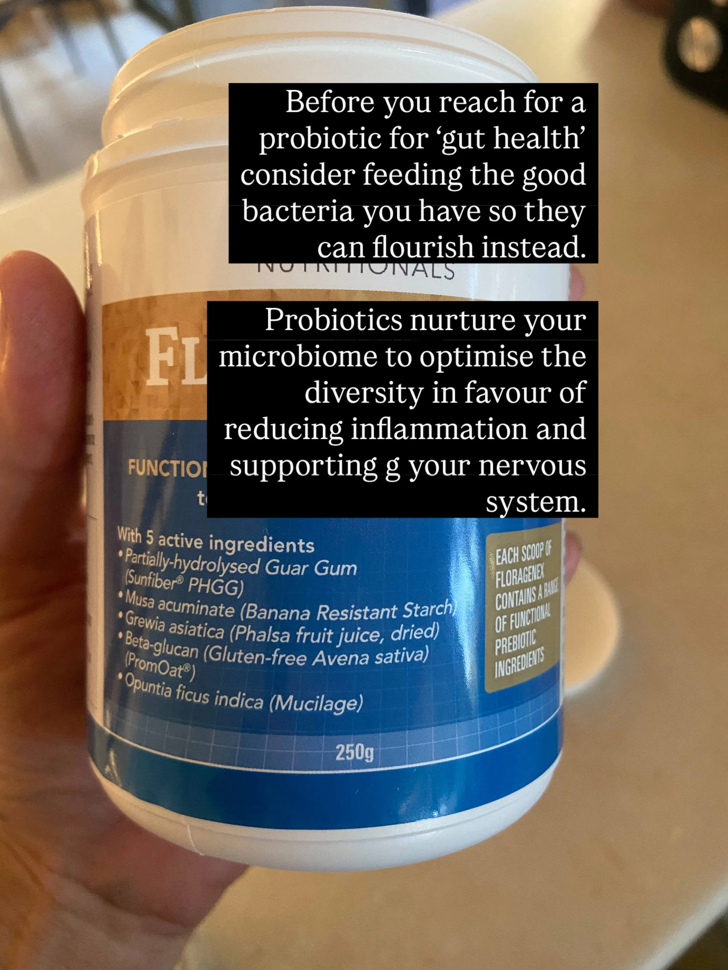 Everyone talks about probiotics&hellip; but what if the real magic is in feeding the bacteria you already have?

Prebiotics are the fibres and plant compounds that nourish your beneficial gut bacteria, helping them grow, thrive and produce health-pro