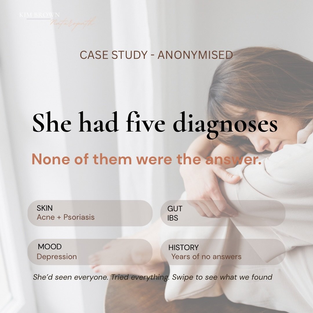 She came to me having already done everything right.

FODMAP. Carnivore. No gluten. No dairy. Steroid creams. Probiotics. High protein. A supplement stack that took 10 minutes to get through every morning.

Her bloods were &ldquo;normal.&rdquo; Her s