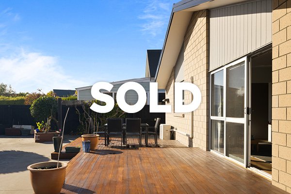 Backyard patio with outdoor furniture, potted plants, and a 