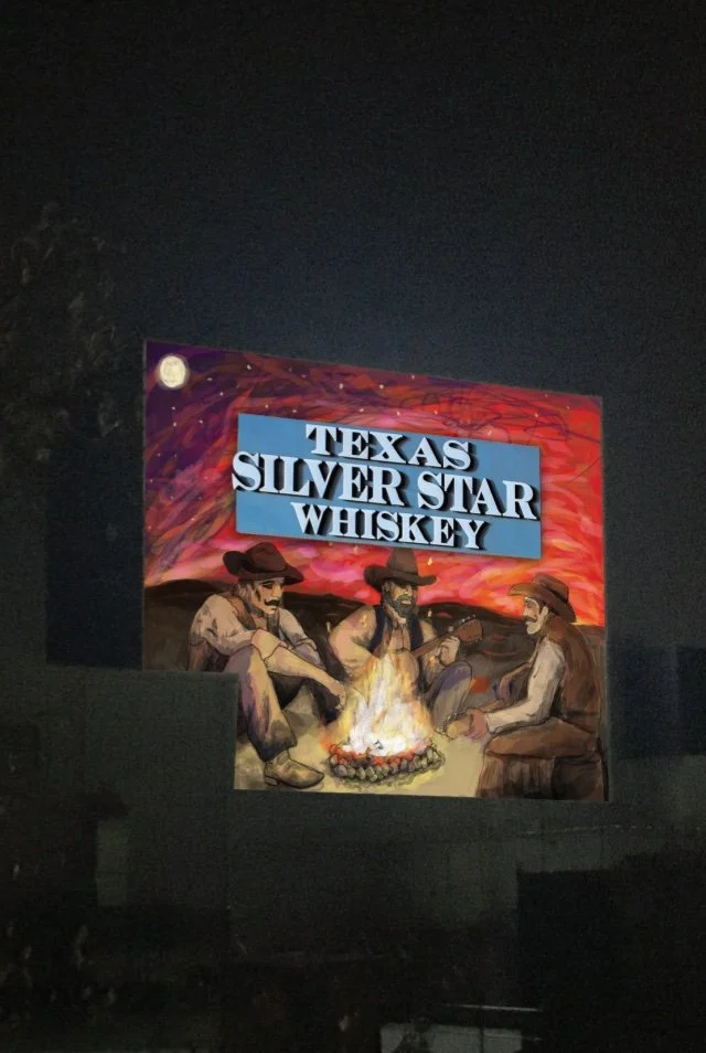 Original winning concept sketch for the mural located at Trinity River Distillery