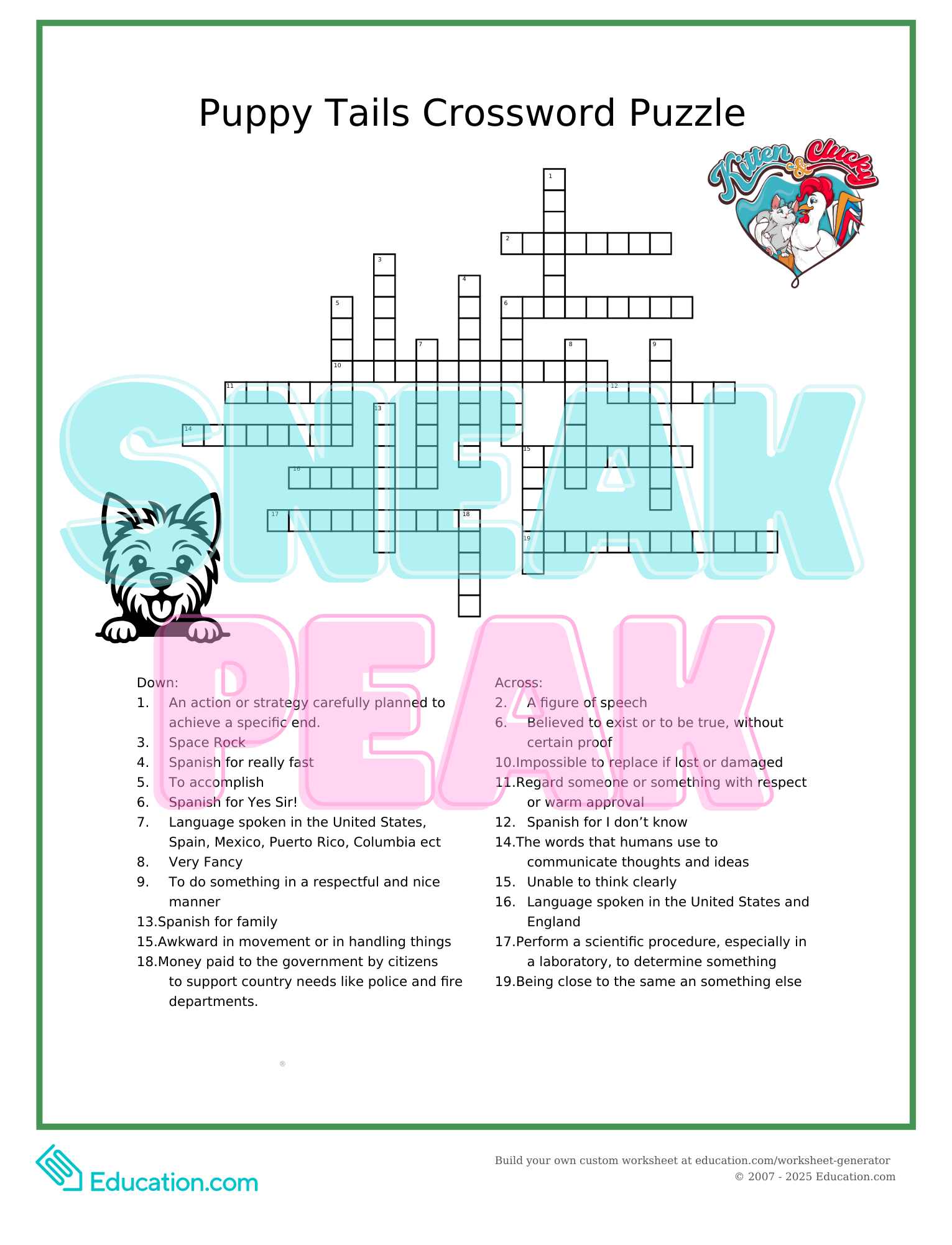 Crossword - S5 E1 Puppy Tails