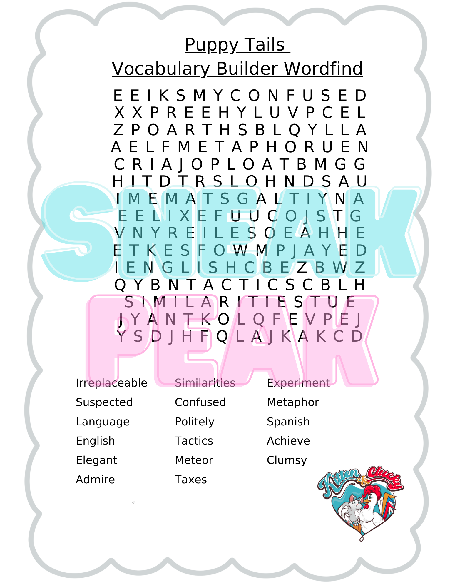 Wordfind - S5 E1 Puppy Tails