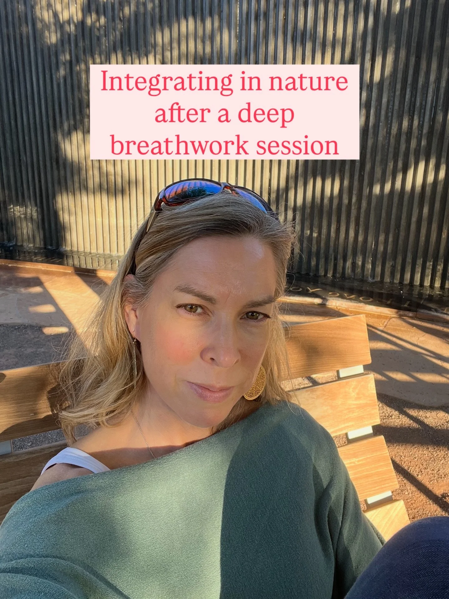 Sitting under a tree
in the sun
next to a water feature - a great way to settle my nervous system 

#breathworktraining #somatichealing #rechargeinnature #nervoussystemsupport