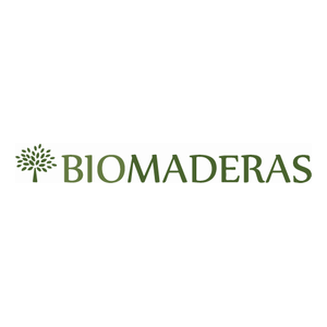 BIOMADERAS logo with green leaf icon and text on a white background.