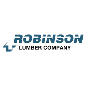 Robinson Lumber Company logo with a stylized tree icon and text in blue and black.