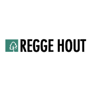 Reggie Hout logo featuring a stylized illustration of a rooster within a teal square and bold black text saying 'REGGIE HOUT'.