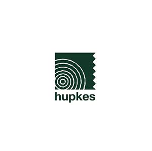 Hupkes logo with green and white circular design and text