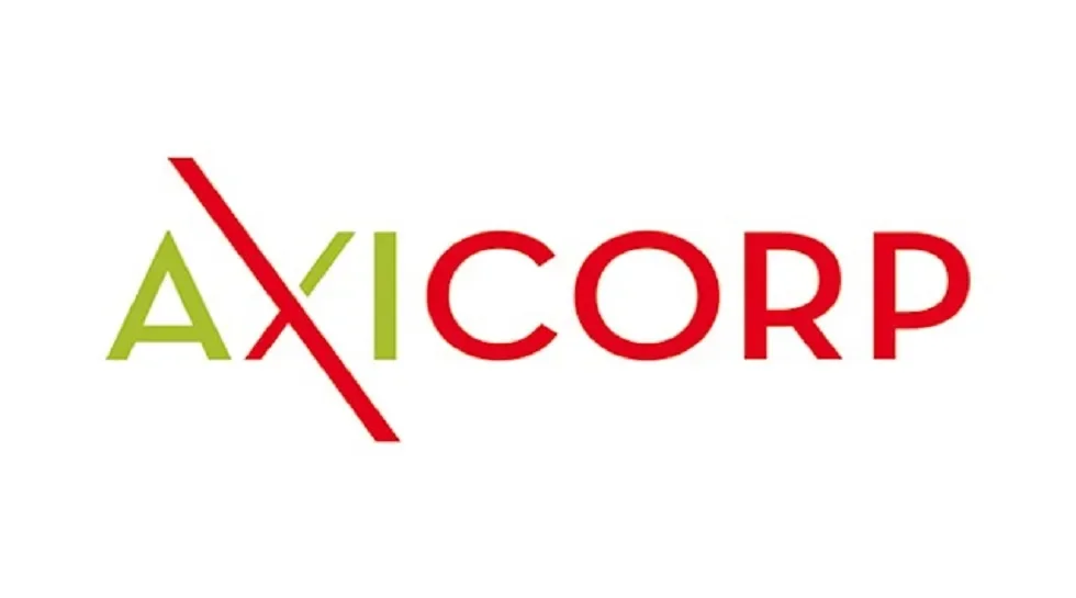Logo for 'AXICORP', with AXI in green and 'CORP' in red, separated by a red slash.