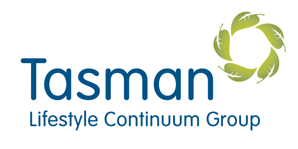Tasman Lifestyle Continuum Group logo with green circular arrow made of leaves.