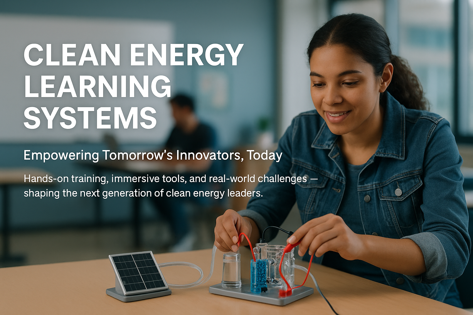 Clean Energy Learning System product — interactive hydrogen and solar training kit for students and educators