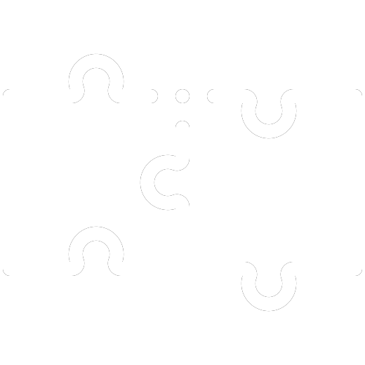 Two black and white puzzle pieces fitting together.