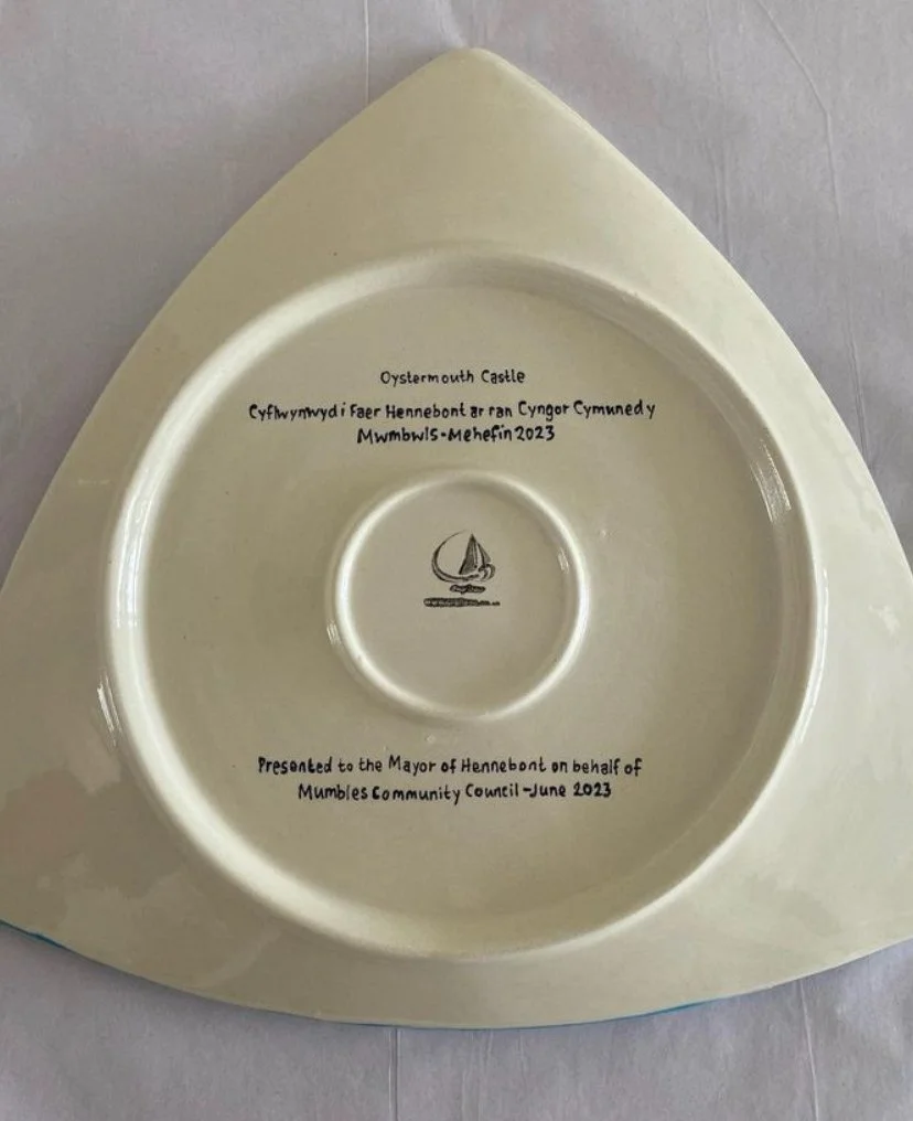 Back of Oystermouth castle plate