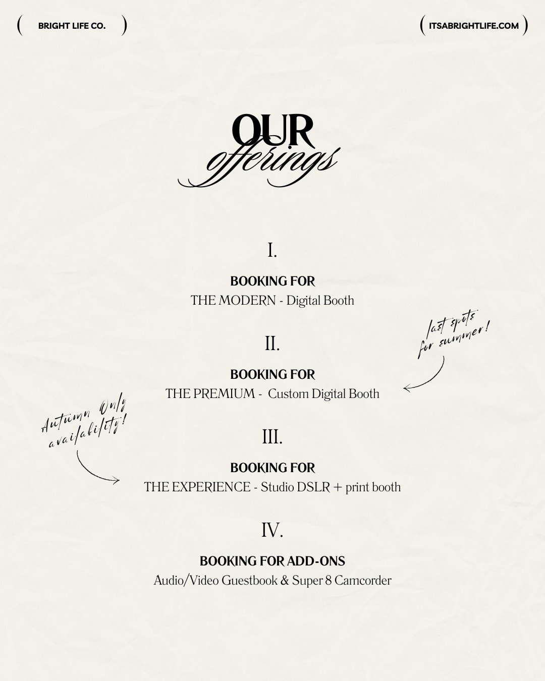 From our Social Booth (digital photo booth) to our Seren Booth (DSLR print booth), plus curated add-ons like audio guestbooks and Super 8 video, each experience is created to feel intentional and visually aligned with your celebration.

For Atlanta s