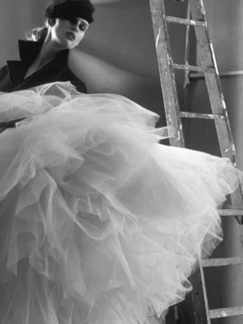 Lulu, a photograph by Carlos Lumiere, detail of a dress from the Vivienne Westwood archive in Carlos' London Bridge studio.