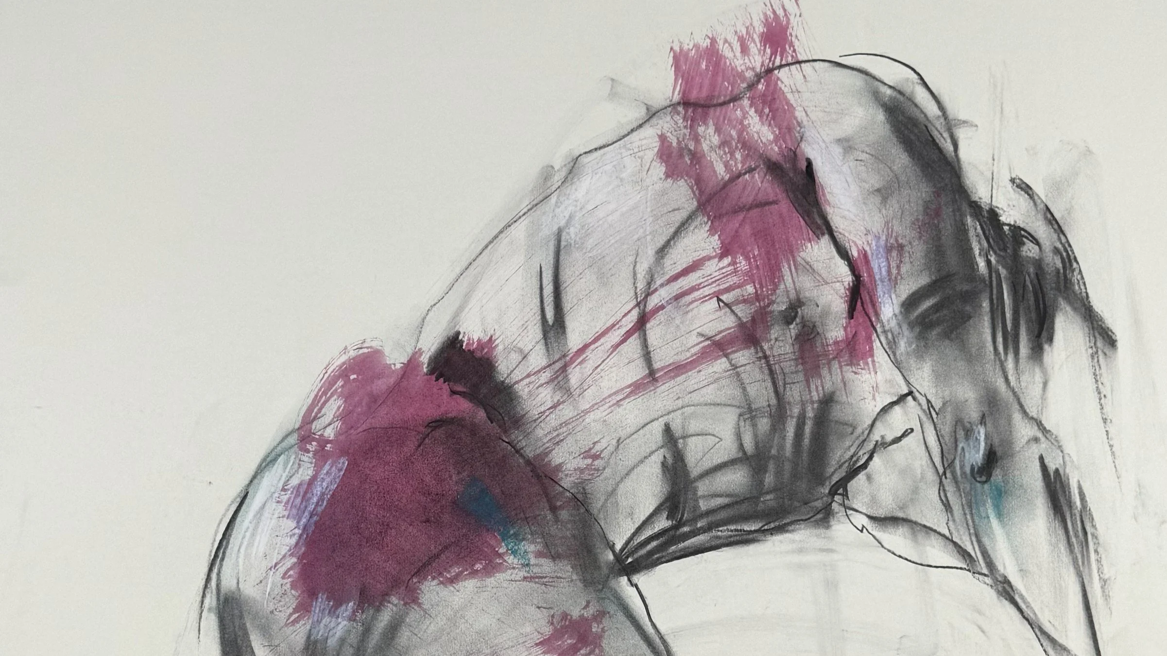 Drawing of reclining male figure by Artist Alla Samarina.