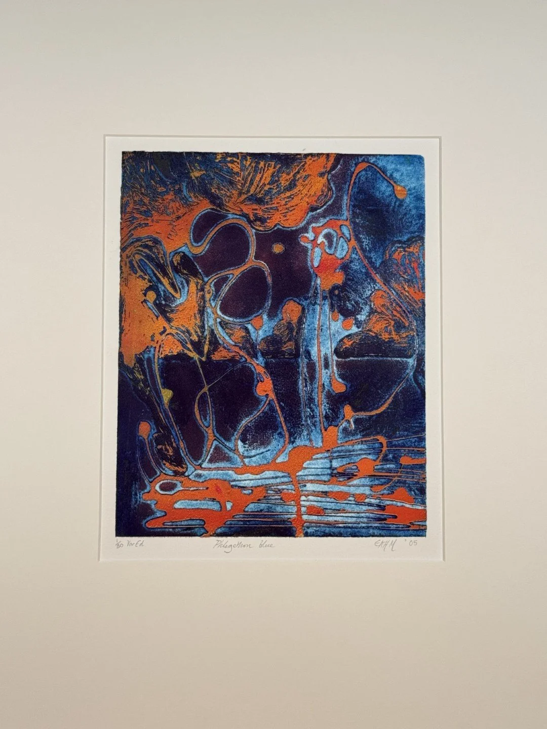 Phlegethon 1/30, an etching by Artist Noonie Minogue, illustrating the river of fire, one of the 9 rivers of the Underworld.