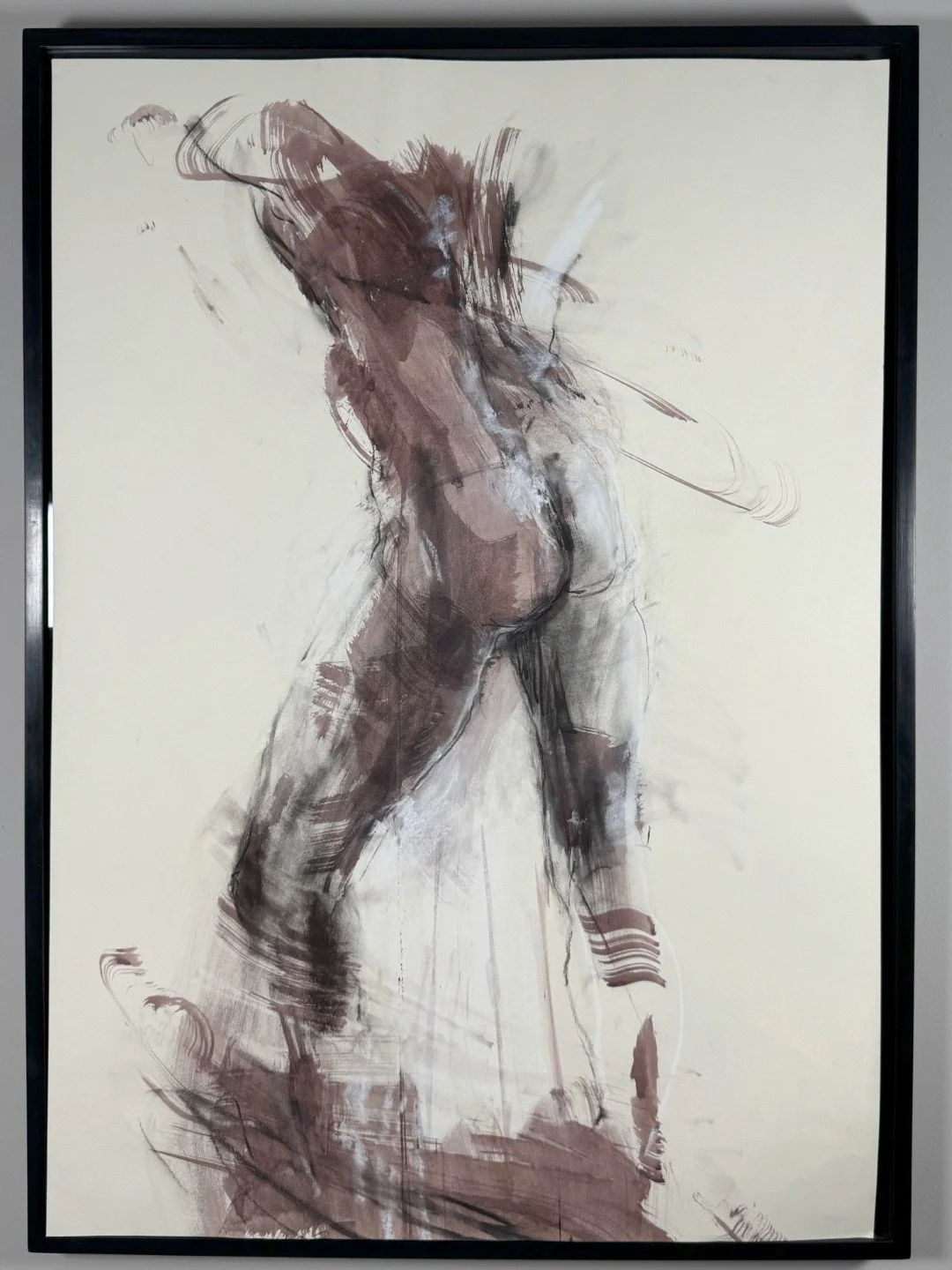 I love the way you move 4 by Artist Alla Samarina, life drawing of a male figure in motion, using ink and charcoal on paper.