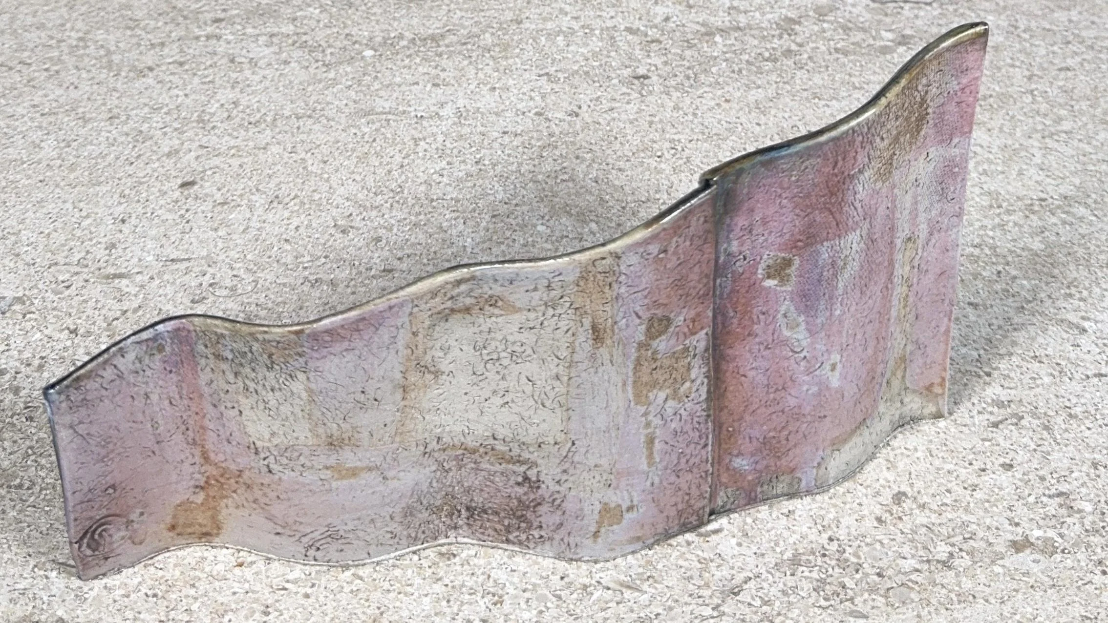Rooftile Fragment 2, a ceramic sculpture by Artist Cristina Lorenzet.  