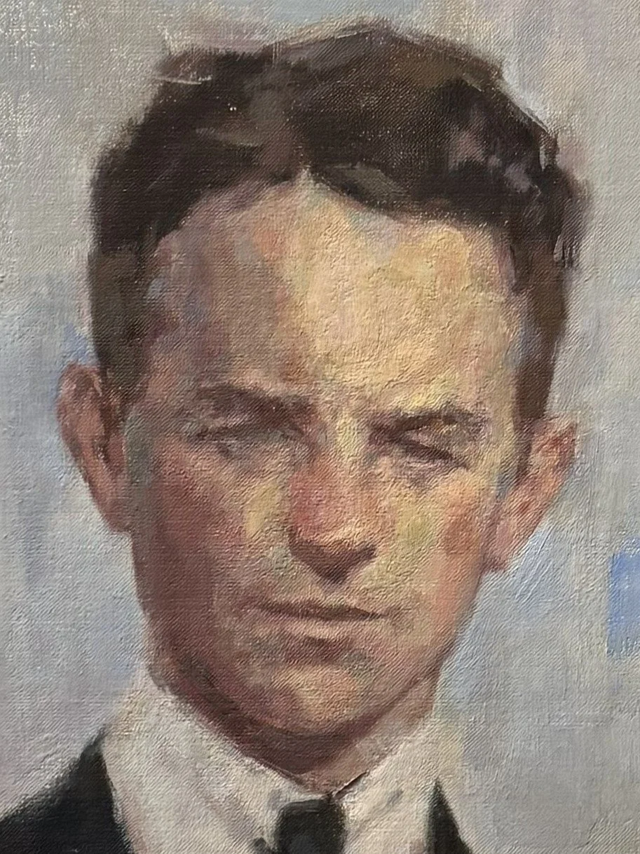 Closeup of Fielding, a stunning portrait and original oil painting by Artist Bran Sivas.