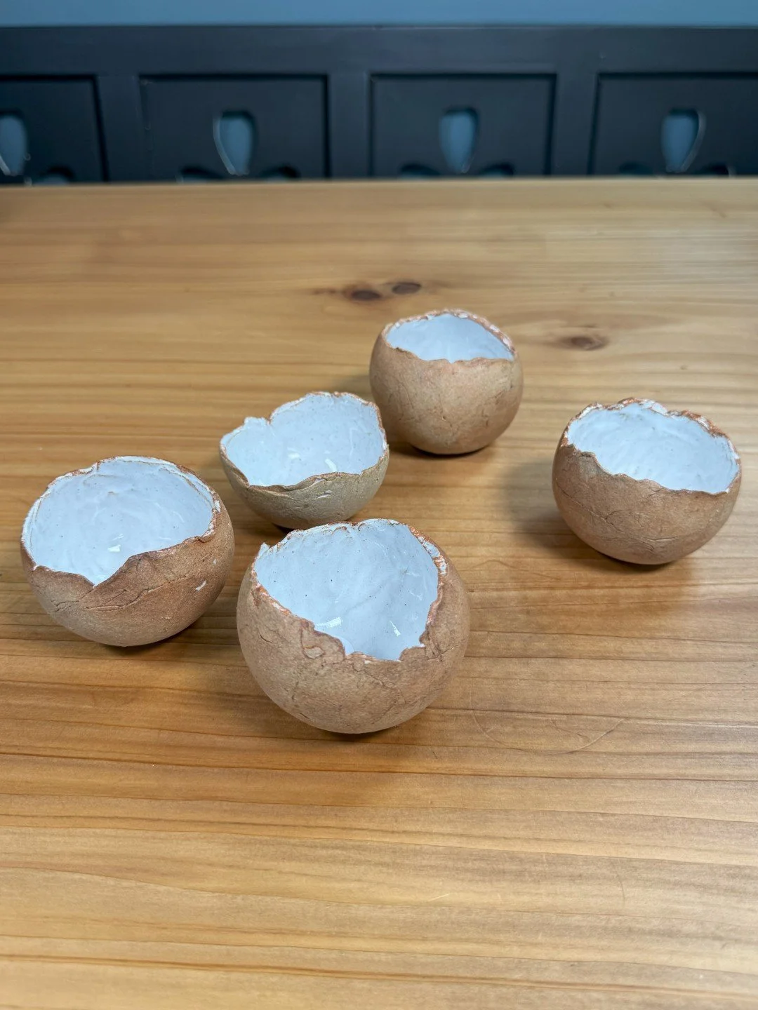 Small handmade crackle bowl by ceramic Artist Nupur Narain DeTar, that can be used as tealight holder or for salt and dips.