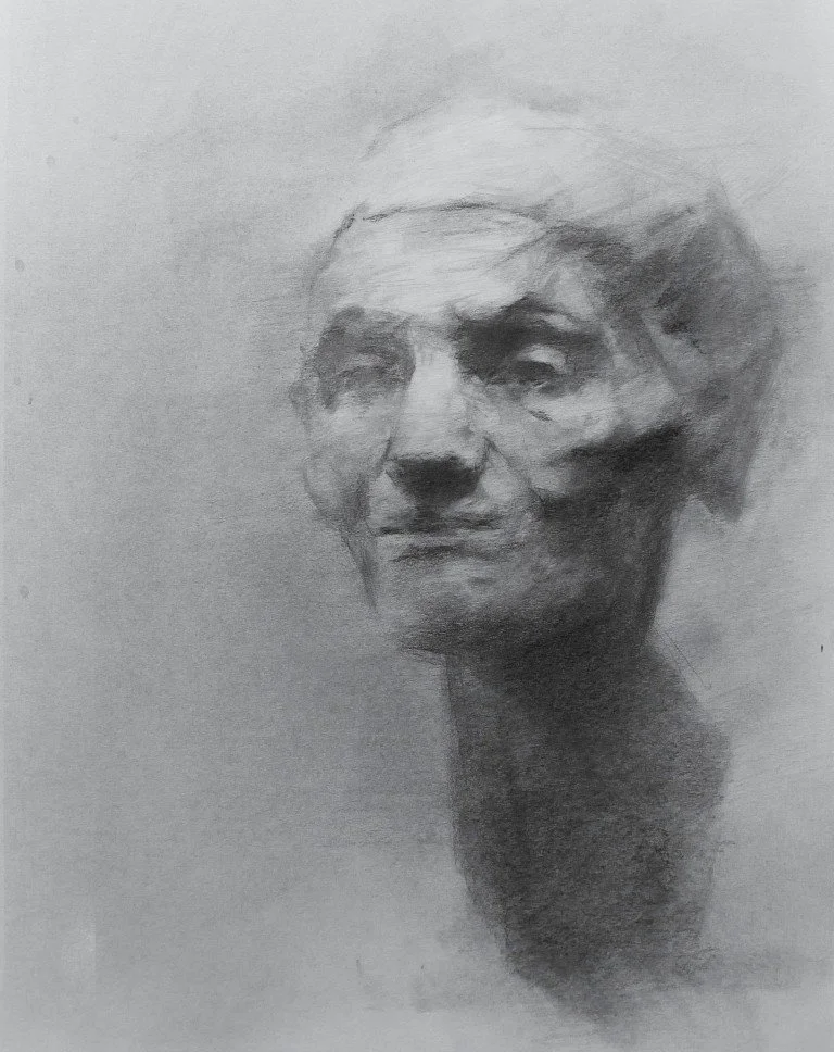 Cast Study, a stunning original drawing by Artist Bran Sivas, using graphite and charcoal on paper.