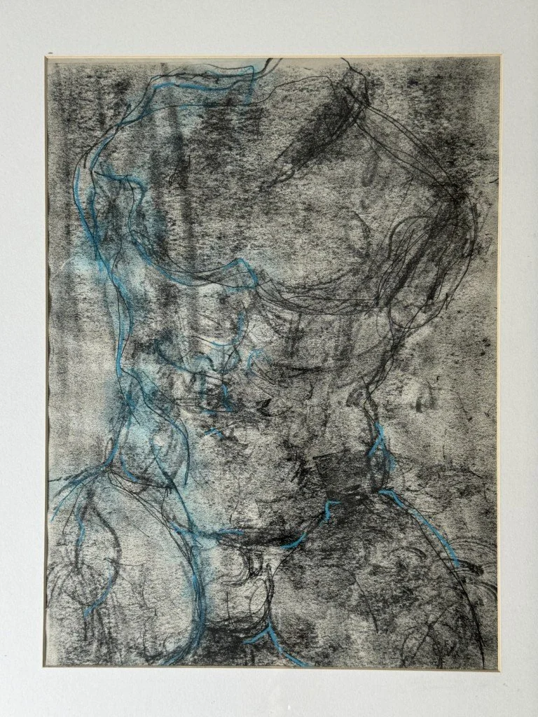Belvedere Torso (3) by Artist Alla Samarina, a monoprint inspired by the much admired fragmentary ancient sculpture.