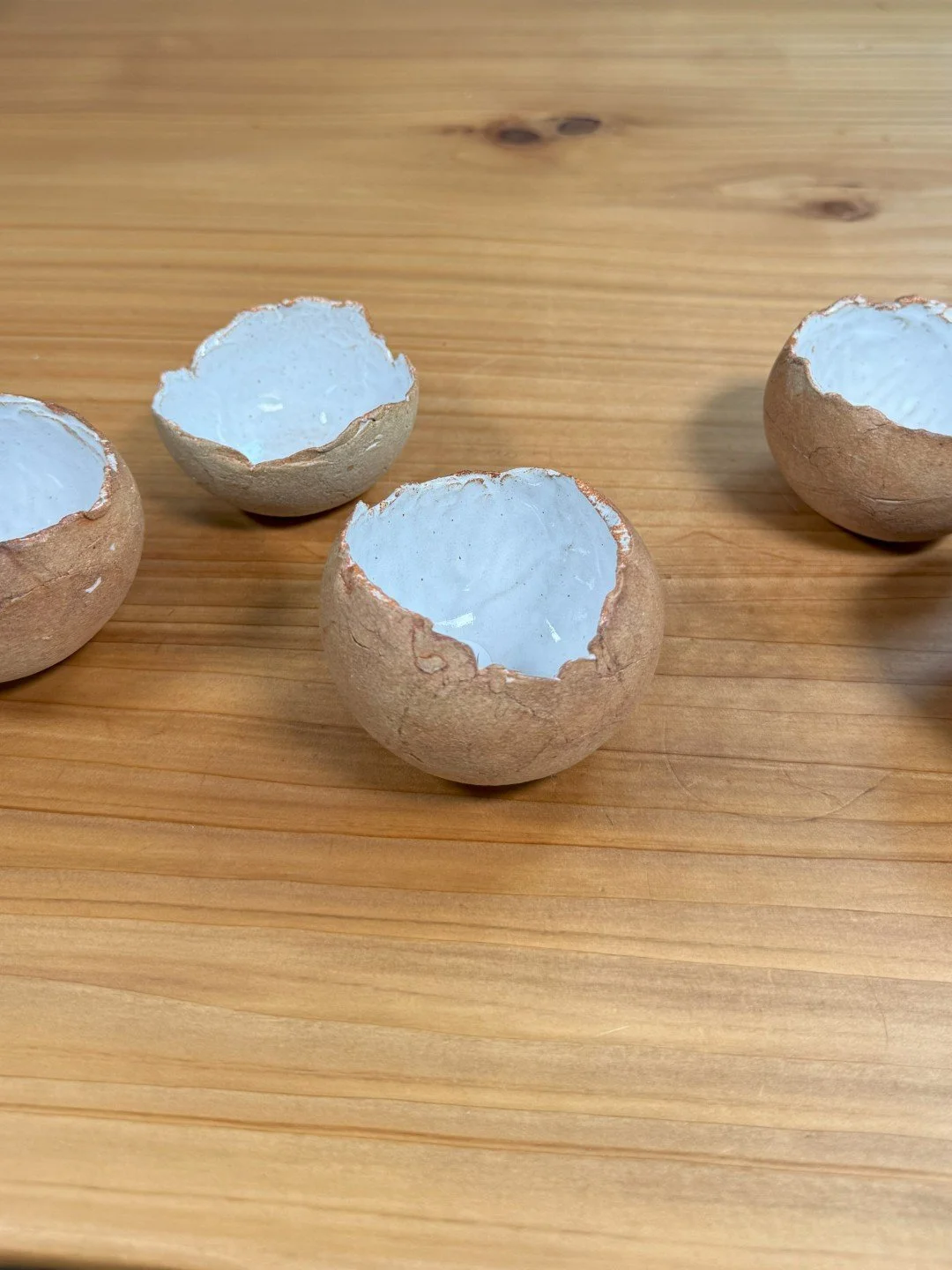 Beautiful small handmade crackle bowl by ceramic Artist Nupur Narain DeTar, with food-safe glaze inside.