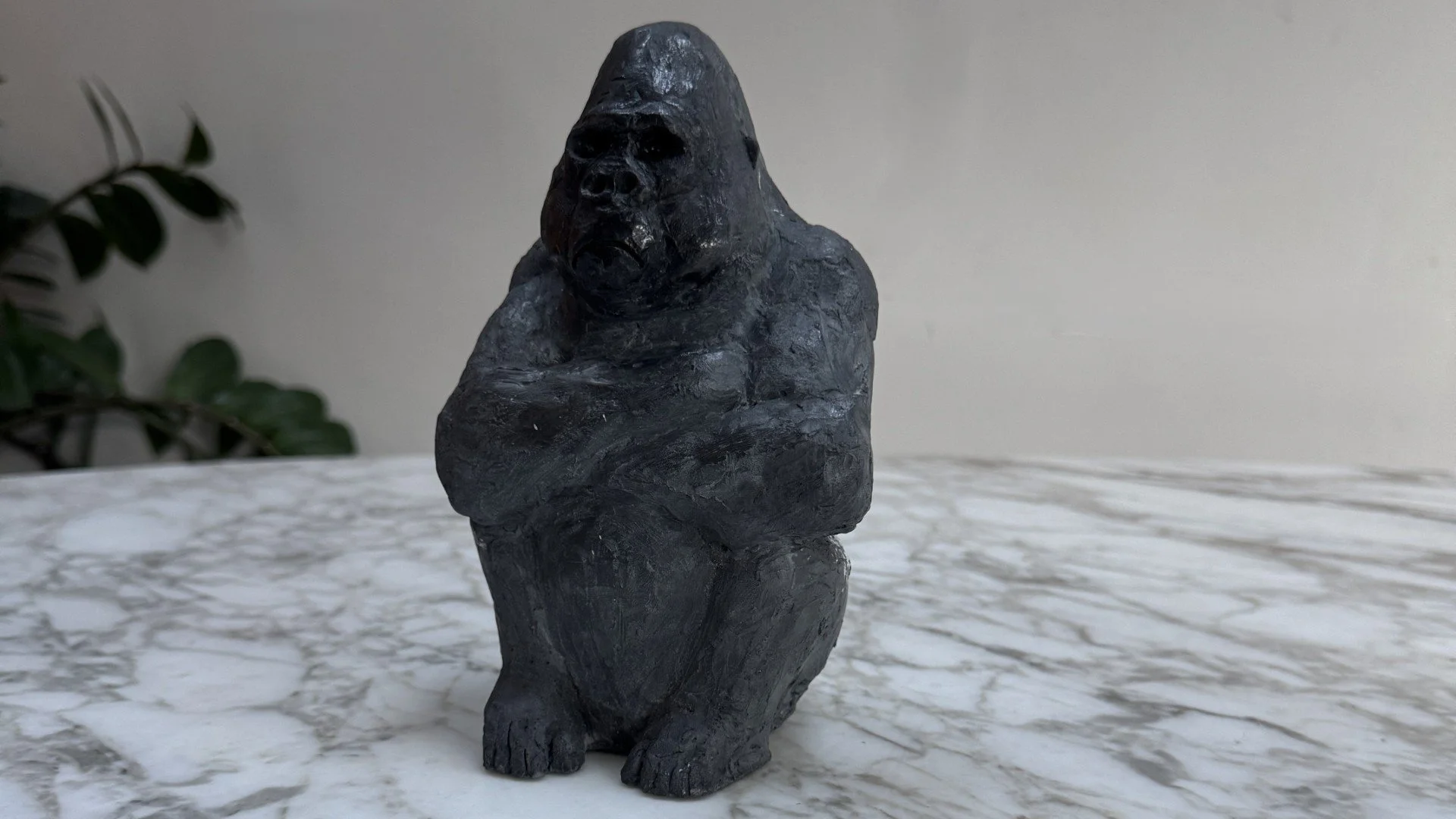 Seated Silverback sculpture by Artist Julien Hipeau