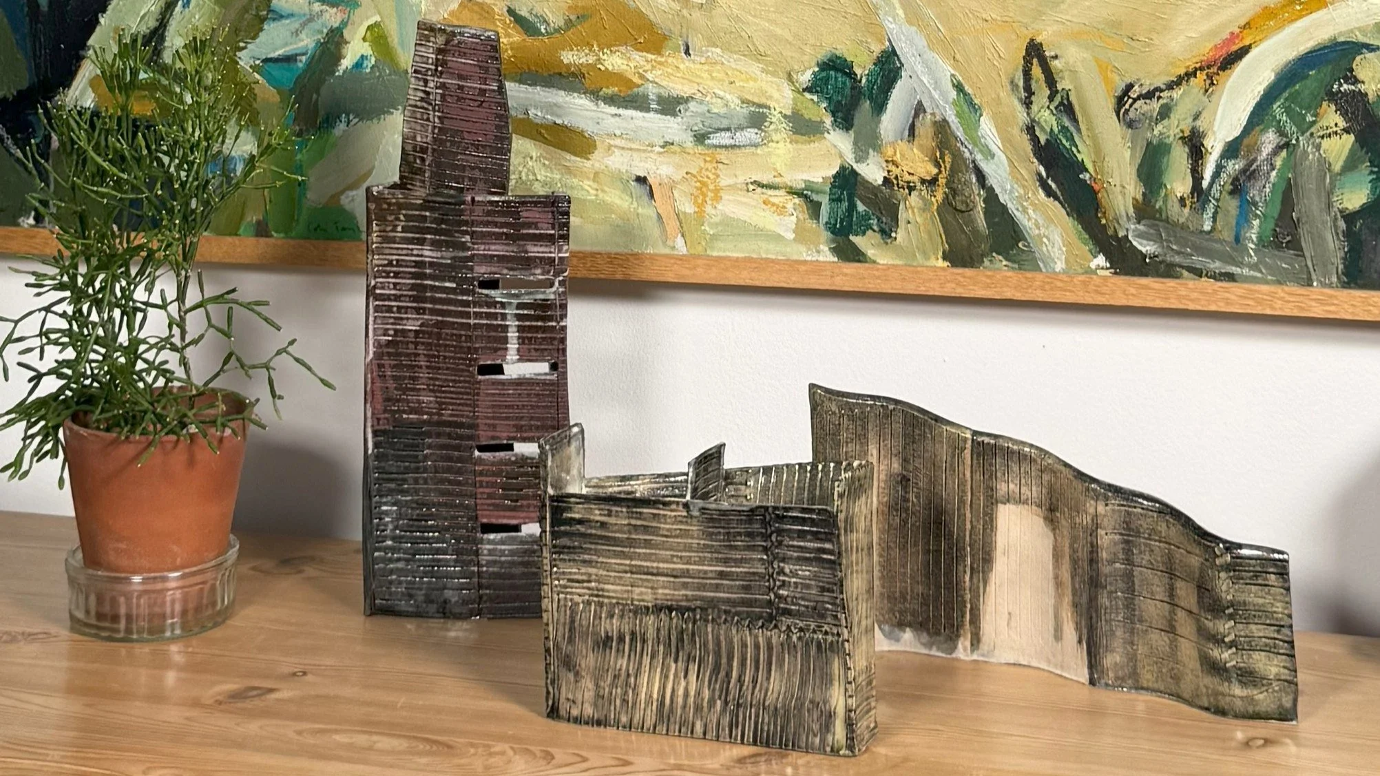 Cristina Lorenzet ceramic sculptures arrangement