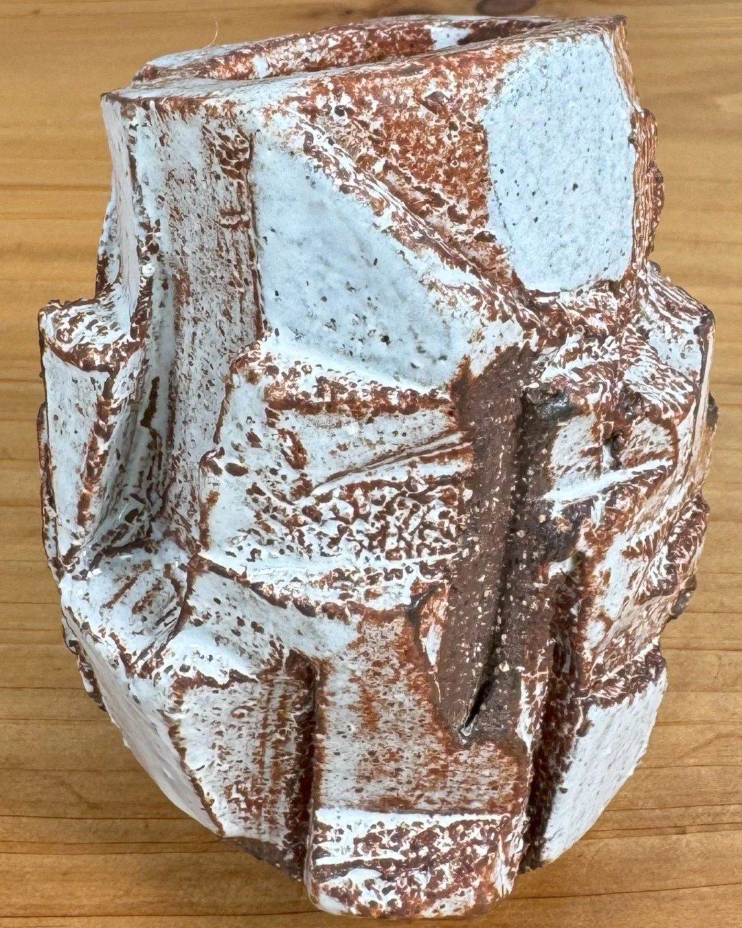 Hand-carved Kurikuni vase by ceramic Artist Nupur Narain DeTar.