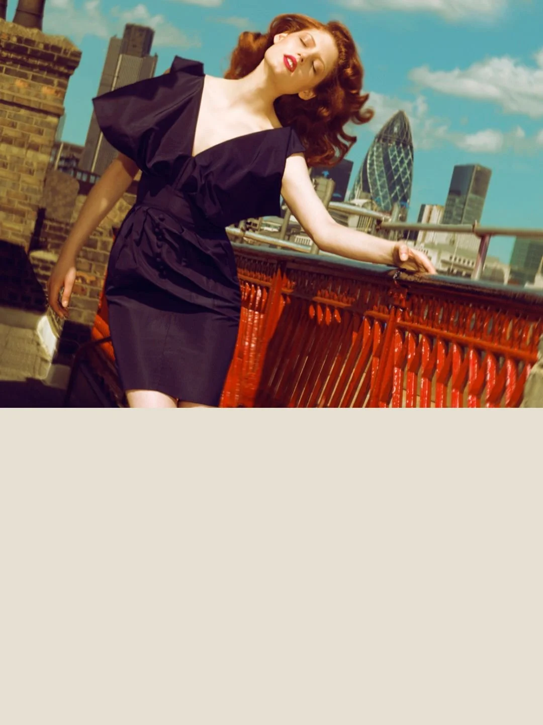 My London, a photograph by Carlos Lumiere, from a shoot in a Chanel dress, inspired by Rita Hayworth’s classic beauty, 2011.